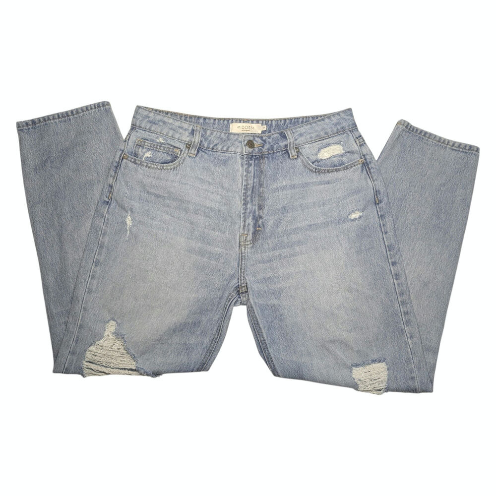 Hidden Los Angeles Distressed Boyfriend Jeans Light Wash Size 31